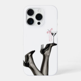 ピンクストライプ カクテルデザイン iPhone 16 PROケース