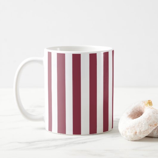 ピンクストライプ コーヒーマグカップ (ドーナツ)