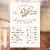 ピンクストライプ フラワー ウィスク ベーカリー ショップ 営業時間 ウィンドウサイン (シート2)