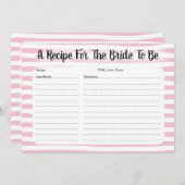 ピンクストライプ ブライダルシャワー レシピカード (正面/裏面)