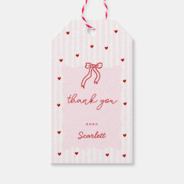 ピンクストライプ レッドハート リトルスイートハート バースデー ギフトタグ