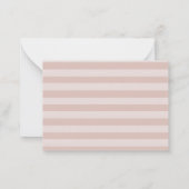 ピンクストライプQRコードRSVP ノートカード (裏面)