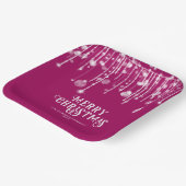 ピンクストリングライツクリスマスパーティー ペーパープレート (傾斜あり)