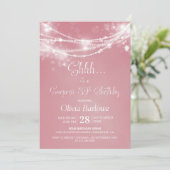 ピンクストリングライツサプライズ30th誕生日パーティー 招待状 (スタンド正面)