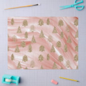 ピンクストリーク金ゴールドグリッターグラムクリスマスツリー 薄葉紙 (クラフト)