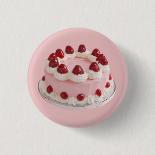 ピンクストロベリーお祝いケーキ 缶バッジ