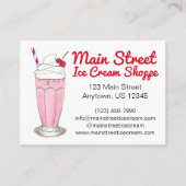 ピンクストロベリーアイスクリームシェイクミルクシェイクカスタム 名刺 (正面)