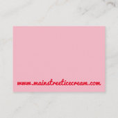 ピンクストロベリーアイスクリームシェイクミルクシェイクカスタム 名刺 (裏面)