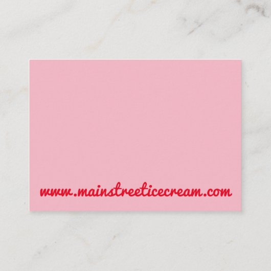 ピンクストロベリーアイスクリームシェイクミルクシェイクカスタム 名刺 (裏面)
