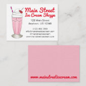 ピンクストロベリーアイスクリームシェイクミルクシェイクカスタム 名刺 (正面/裏面)