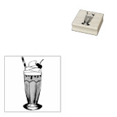 ピンクストロベリーアイスクリームシェイクミルクシャークデザート ラバースタンプ (押印)