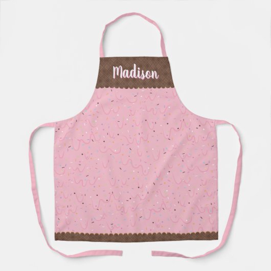 ピンクストロベリーアイスクリーム エプロン (正面)