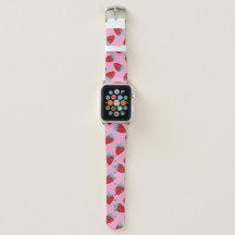 ピンクストロベリーカッテージコアかわいいApple Watchバンド