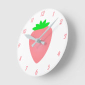 ピンクストロベリーガールズベビー子供部屋ベッドルームデコール ラウンド壁時計 (傾斜)