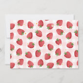 ピンクストロベリーガールフォトベリー1st誕生日 招待状 (裏面)