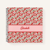 ピンクストロベリーコテパーソナライズされたガチェーノートブック ノートブック (正面)