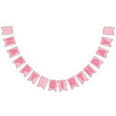 ピンクストロベリーサンドイッチハッピーバースデー バンティングフラッグ (全)