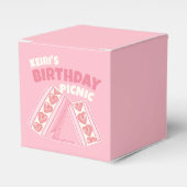 ピンクストロベリーサンドイッチ誕生日ピクニックパーティー フェイバーボックス (正面サイド)