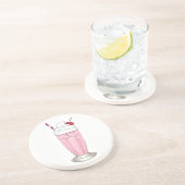 ピンクストロベリーシェイクアイスクリームミルクシェイクグルメ コースター (側面)