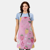 「ピンクストロベリーシトラスフローラエプロン エプロン (着用した状態)