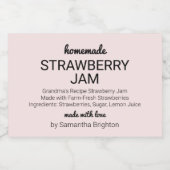 ピンクストロベリージャムキッチンパントリーメイソンジャー フードラベル (シングルラベル)