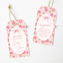 ピンクストロベリースイートベビーガールシャワーありがとう