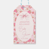 ピンクストロベリースイートベビーガールシャワーありがとう ギフトタグ (正面)