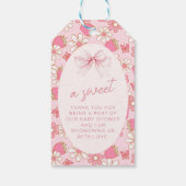 ピンクストロベリースイートベビーガールシャワーありがとう ギフトタグ (裏面)