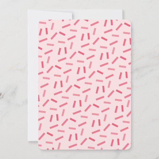 ピンクストロベリーツースイーツガール誕生日 招待状 (裏面)