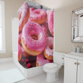 ピンクストロベリードーナツ シャワーカーテン (インサイチュ)