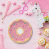 ピンクストロベリードーナツ ペーパープレート (パーティー)