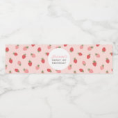 ピンクストロベリーバースデーパーティー ペットボトルラベル (シングルラベル)