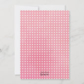 ピンクストロベリーファースト誕生日パーティーの招待状 招待状 (裏面)