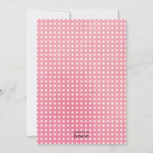 ピンクストロベリーファースト誕生日パーティーの招待状 招待状 (裏面)