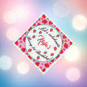 ピンクストロベリーファースト誕生日パーティー スタンダードカクテルナプキン