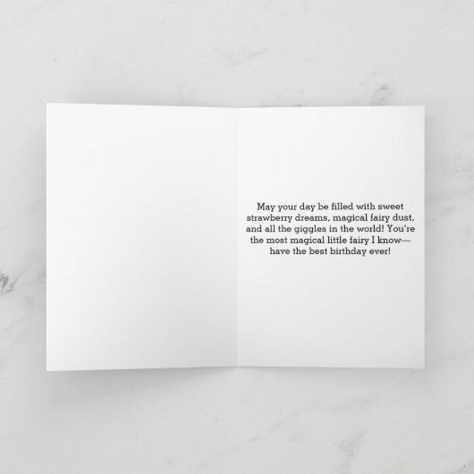 ピンクストロベリーフェアリー3回目の誕生日 カード (内部)