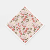 ピンクストロベリーフローラ紙ナプキン スタンダードランチョンナプキン (角)