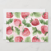 ピンクストロベリーベリー最初の誕生日パーティー 招待状 (裏面)