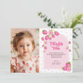 ピンクストロベリーベリー第1期誕生日の写真 サンキューカード (スタンド正面)