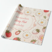 ピンクストロベリーベリー第1誕生日 ラッピングペーパー (アンロールド)