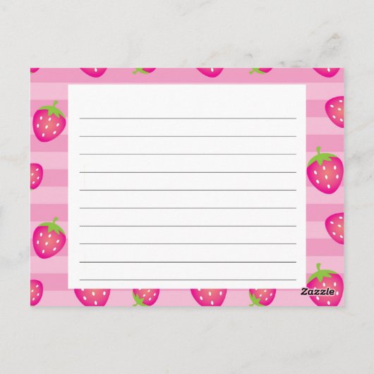 ピンクストロベリーレシピカード ポストカード (裏面)