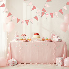 ピンクストロベリー水彩ハッピーバースデー バンティングフラッグ