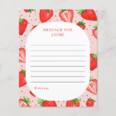 ピンクストロベリー誕生日タイムカプセルノートカード (正面)