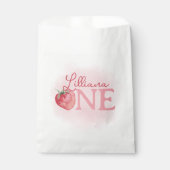 ピンクストロベリー1st誕生日パーティー フェイバーバッグ (正面)
