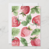 ピンクストロベリー1st誕生日パーティー 招待状 (裏面)