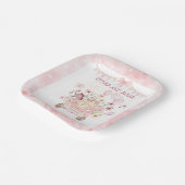 ピンクストンプとローア第四恐竜誕生日 ペーパープレート (傾斜あり)