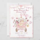 ピンクストンプと轟音の恐竜誕生日 招待状 (正面)