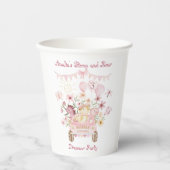 ピンクストンプと轟音の恐竜誕生日 紙コップ (正面)