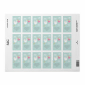 ピンクストークバンドルベビーシャワー差出人住所 ラベル (フルシート)