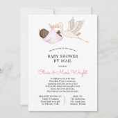 ピンクストークベビーシャワーバイメール招待状 招待状 (正面)